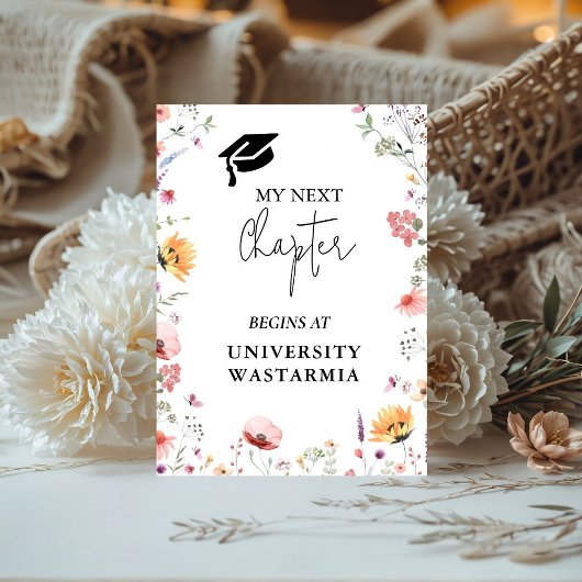 Wildflower Garden My Next Chapter Afstuderen Reclamebord Met Voetstuk