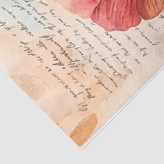 Wildflower Garden op Old Script Decoupage Tissuepapier (Detail)