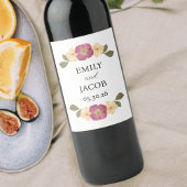 Wildflower Garden Party Boho Gepersonaliseerde bru Wijn Etiket