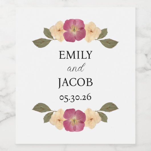 Wildflower Garden Party Boho Gepersonaliseerde bru Wijn Etiket