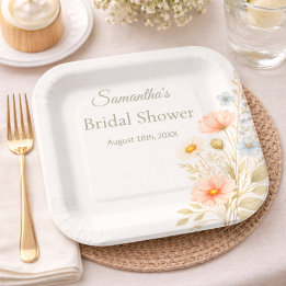 Wildflower Garden Party Event Papieren Bordje