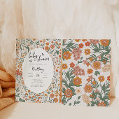 Wildflower Garden Party Genderneutraal Baby shower Kaart