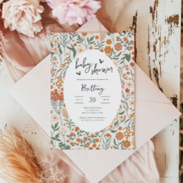 Wildflower Garden Party Genderneutraal Baby shower Kaart