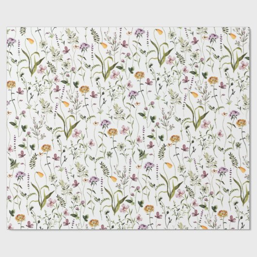 Wildflower Garden Pattern Cadeaupapier (Vlak)