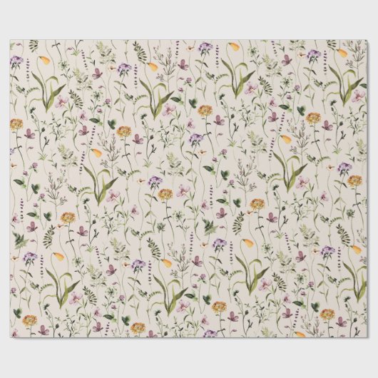 Wildflower Garden Pattern Cadeaupapier (Vlak)