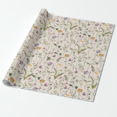 Wildflower Garden Pattern Cadeaupapier (Uitgerold)