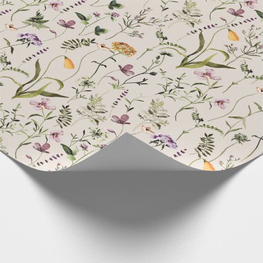 Wildflower Garden Pattern Cadeaupapier (Hoek)