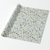 Wildflower Garden Pattern Cadeaupapier (Uitgerold)