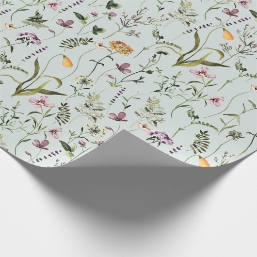 Wildflower Garden Pattern Cadeaupapier (Hoek)