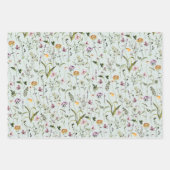 Wildflower Garden Pattern Inpakpapier Vel (Voorkant 3)