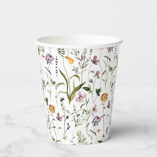 Wildflower Garden Pattern Papieren Bekers (Achterkant)