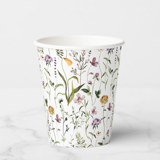 Wildflower Garden Pattern Papieren Bekers (Voorkant)