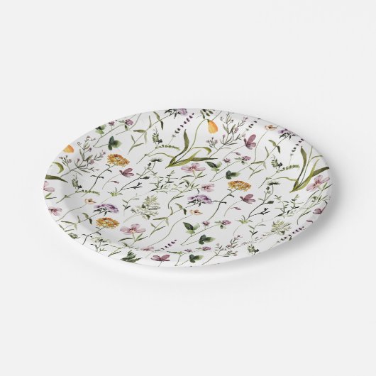 Wildflower Garden Pattern Papieren Bordje (Gekanteld)