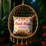 Wildflower Garden Plant Mom Throw Pillow Kussen<br><div class="desc">Brighten up any living space with this cheerful floral accent pillow. The design features a symmetrical border of vibrant sunflowers,  daisies,  and colorful wildflowers set against a clean white background. It makes a thoughtful and stylish gift for any gardening enthusiast or plant lover celebrating a special milestone.</div>