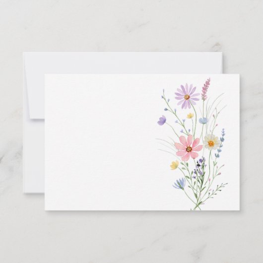 Wildflower Garden QR Code Wedding RSVP Card (Achterkant)