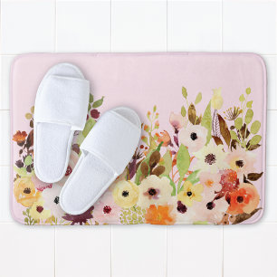 Wildflower Garden Roze Kleurrijk Badmat