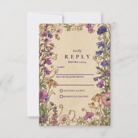  Wildflower Garden RSVP Kaartje (Voorkant)