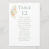 Wildflower Garden Table Number Seating Chart Cards (Voorkant)