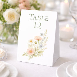 Wildflower Garden Table Number Tent Sign