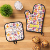 Wildflower Garden Travels Ovenwant & Pannenlap Set (Top down)