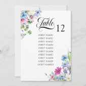 Wildflower Garden Trouwtafel Zitkaart Kaart (Voorkant)
