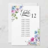 Wildflower Garden Trouwtafel Zitkaart Kaart (Achterkant)