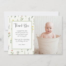 Wildflower Garden Verjaardagsfoto Dank u Kaart
