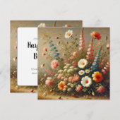 Wildflower Garden Verjaardagsuitnodiging (Voorkant / Achterkant)