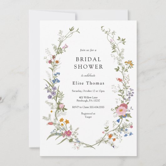 Wildflower Garden Vrijgezellenfeest Kaart (Voorkant)