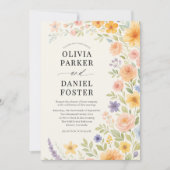 Wildflower Garden Watercolor Floral Wedding Kaart (Voorkant)