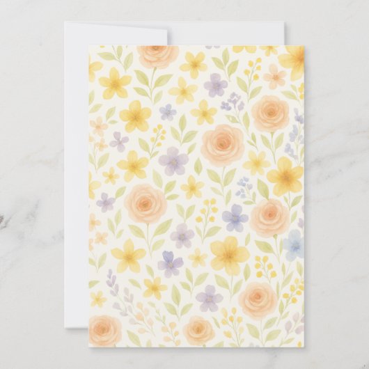 Wildflower Garden Watercolor Floral Wedding Kaart (Achterkant)