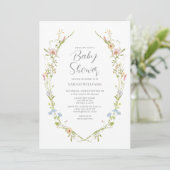 Wildflower Garden  Waterverf Baby shower Kaart (Staand voorkant)