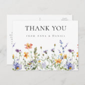 Wildflower Garden Wedding Dank u Briefkaart (Voorkant / Achterkant)