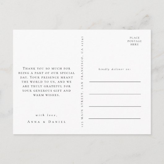 Wildflower Garden Wedding Dank u Briefkaart (Achterkant)