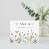 Wildflower Garden Wedding Dank u Briefkaart (Staand voorkant)