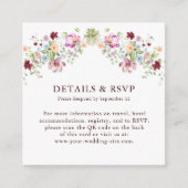 Wildflower Garden Wedding Details & RSVP QR Code  Informatiekaartje (Voorkant)