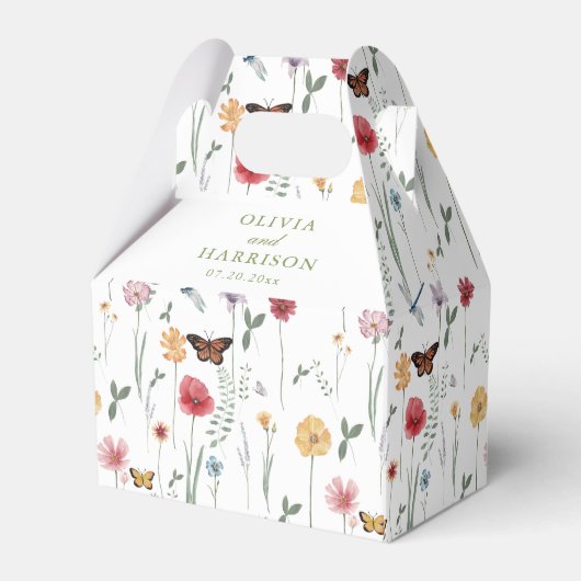 Wildflower Garden Wedding Favor Box Bedankdoosjes (Achterkant)