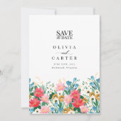 Wildflower Garden Wedding Foto sparen de Datum Kaart (Voorkant)