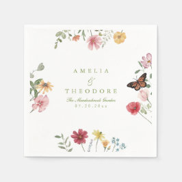 Wildflower Garden Wedding Napkins Servet