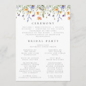 Wildflower Garden Wedding Programma Programmakaart (Achterkant)