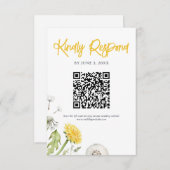 Wildflower Garden Wedding QR-code RSVP Kaartje (Voorkant / Achterkant)