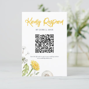 Wildflower Garden Wedding QR-code RSVP Kaartje
