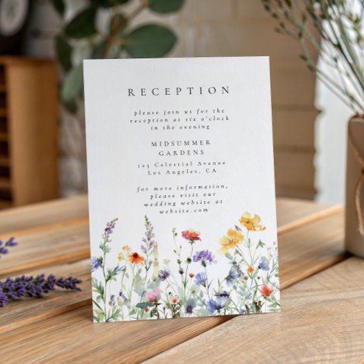 Wildflower Garden Wedding Reception Enclosure Card Informatiekaartje