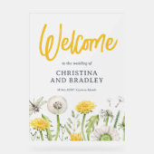 Wildflower Garden Wedding Welkom Frosted Acryl Bord (Voorkant)
