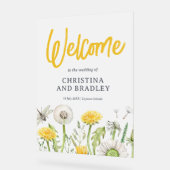 Wildflower Garden Wedding Welkom Frosted Acryl Bord (Hoek)