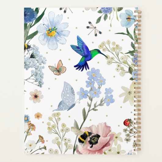 Wildflower Garden with Hummingbird and Woodland Planner (Achterkant)