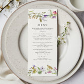 Wildflower Garden Wreath Greenery Wedding Menu