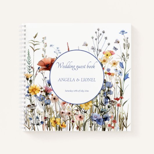 Wildflower Gastenboek voor Bruiloften Notitieboek (Voorkant)