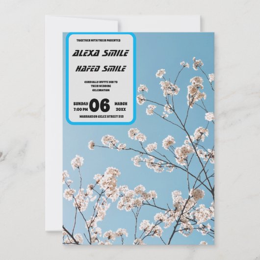 Wildflower Gatefold bruiloft uitnodiging, wo Kaart (Voorkant)