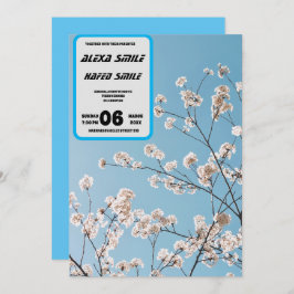 Wildflower Gatefold bruiloft uitnodiging, wo Kaart